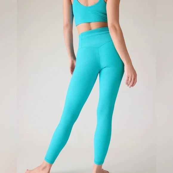 Athleta Elation Ultra High Rise Rib Legging Bora Bora/Aqua size xl - Picture 6 of 12